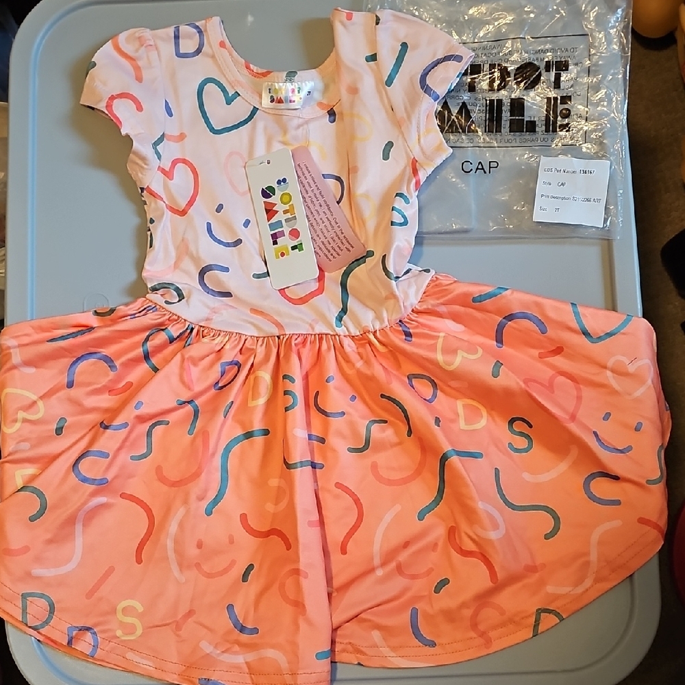 DOT DOT SMILE CAP DRESS NWT TODDLER GIRL 2T
